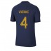 Frankrijk Raphael Varane #4 Voetbalkleding Thuisshirt WK 2022 Korte Mouwen